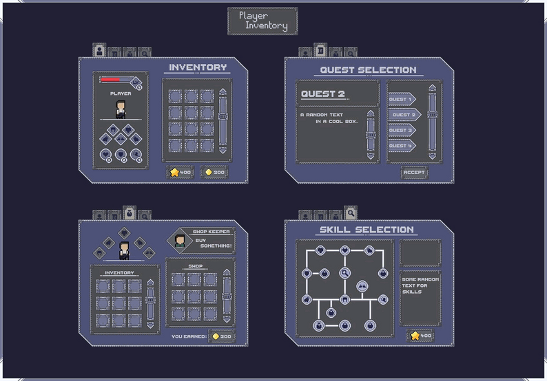 Super GUI Bundle #2 : Gold & Paper Pack by Team Humble Shop