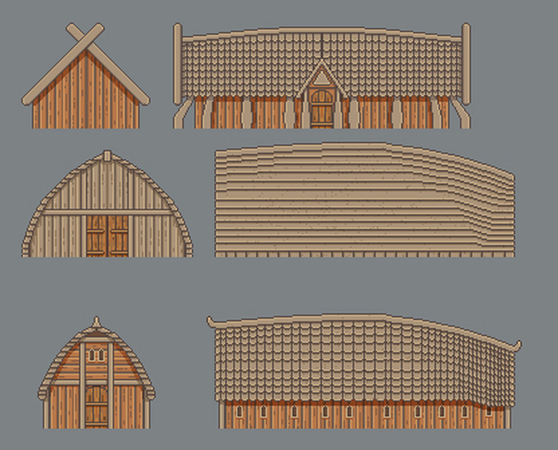Viking fantasy tileset pixel art game asset by MariaParraGames