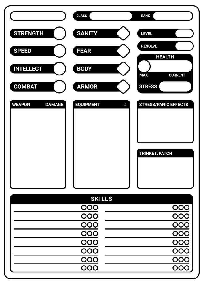 Mothership Character Sheet