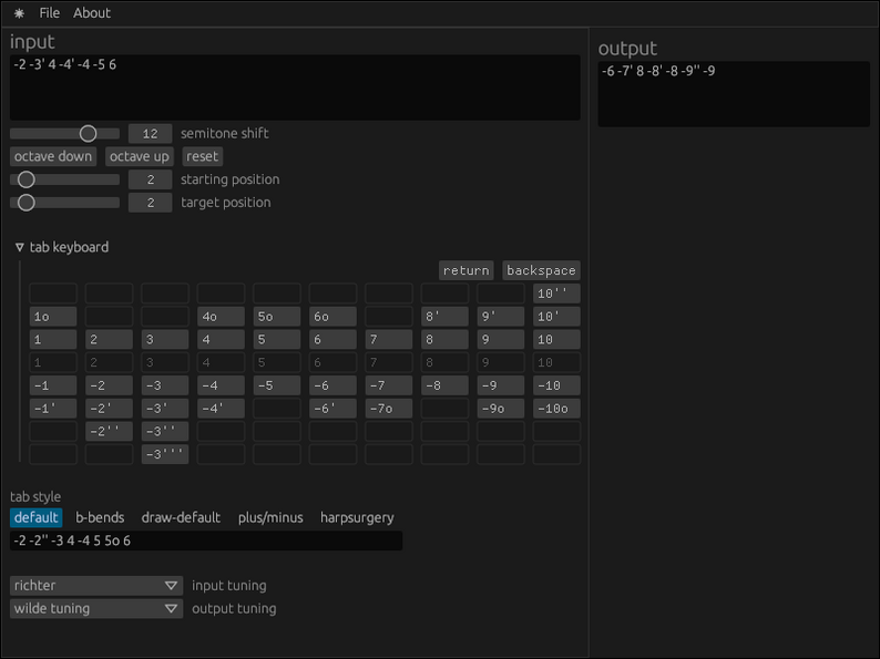 harmonica tab transposer by Seebass22