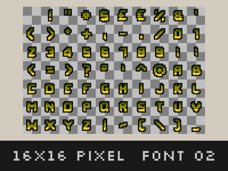 16x16 Pixel Font Bundle by Marvin Z