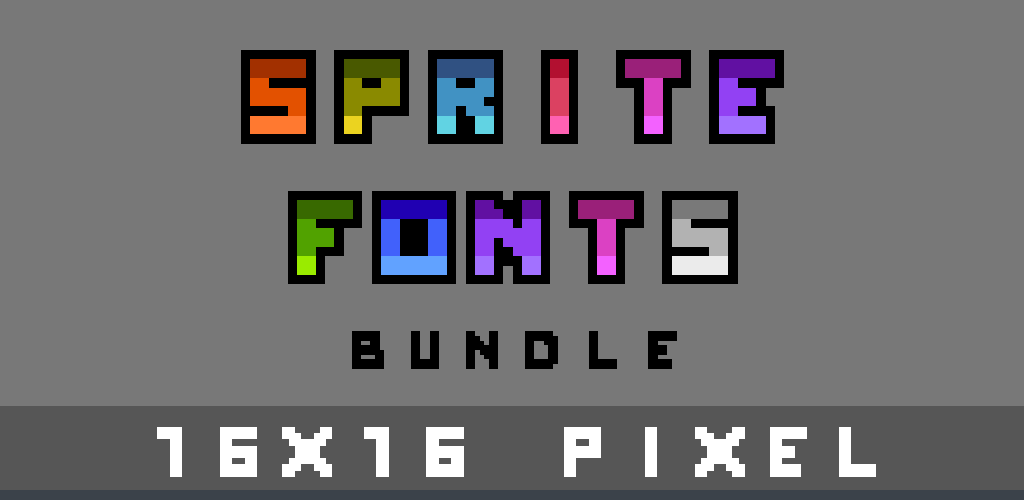 16x16 Pixel Font Bundle