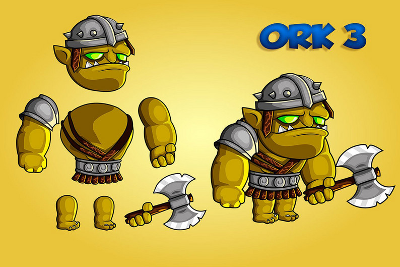 Free 2D Orcs Sprite Sheets by Free Game Assets (GUI, Sprite, Tilesets)