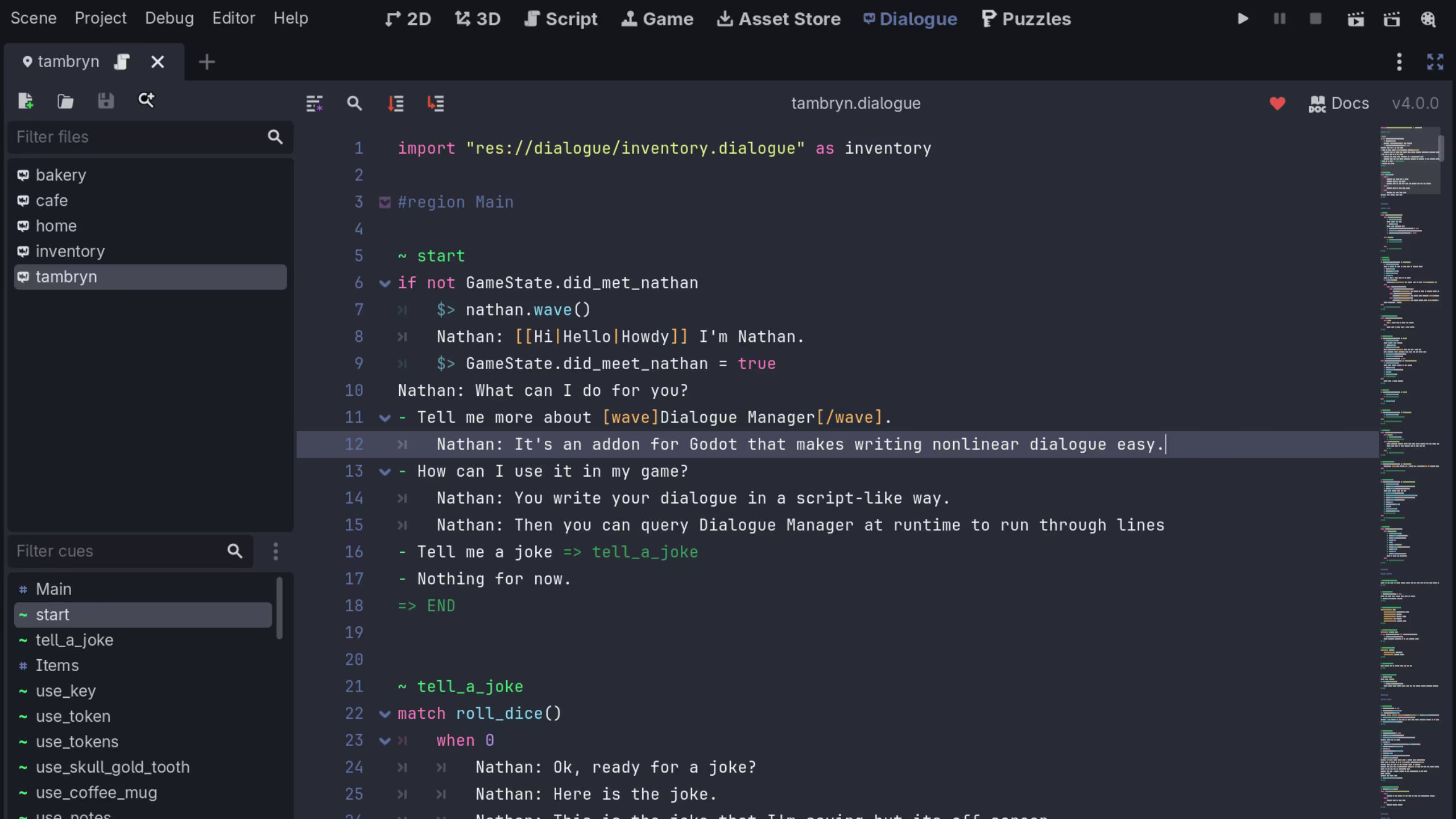Screenshot 2 for Godot Dialogue Manager