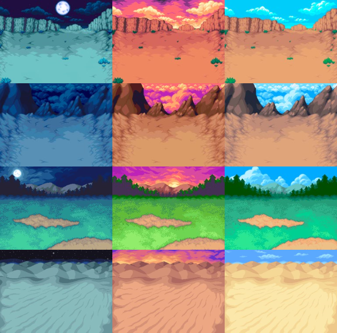 Tiny Tales Pixel 2D Battle Backs Pack Vol.1: World Landscapes by Mega Tiles