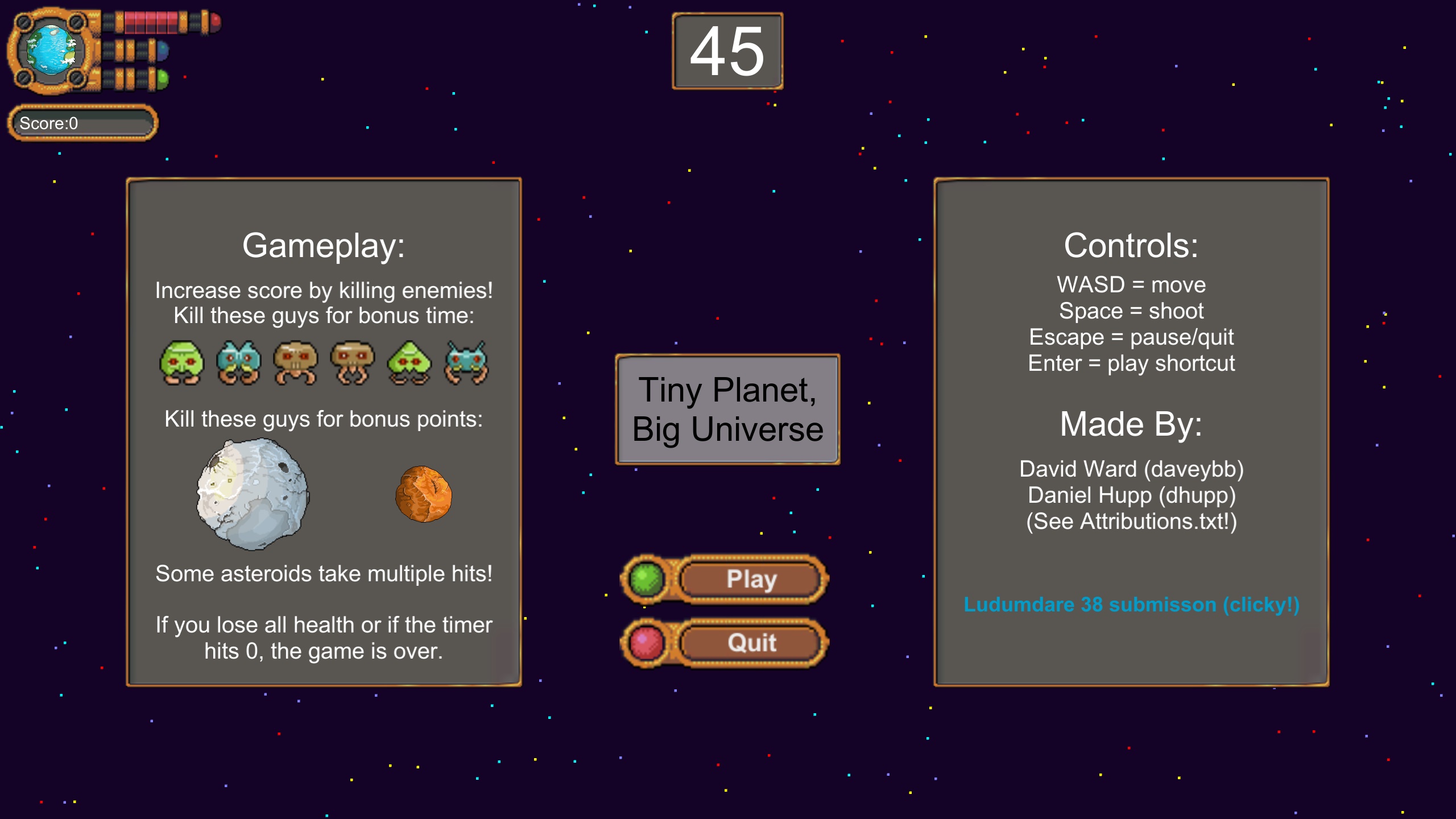 tiny planet game ludum dare