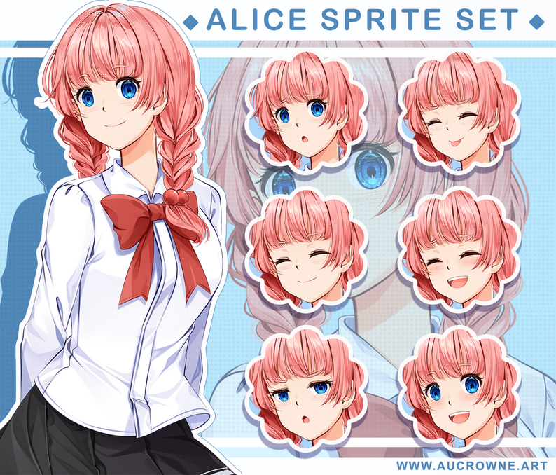 Alice - Visual Novel Sprite Set by Au Crowne