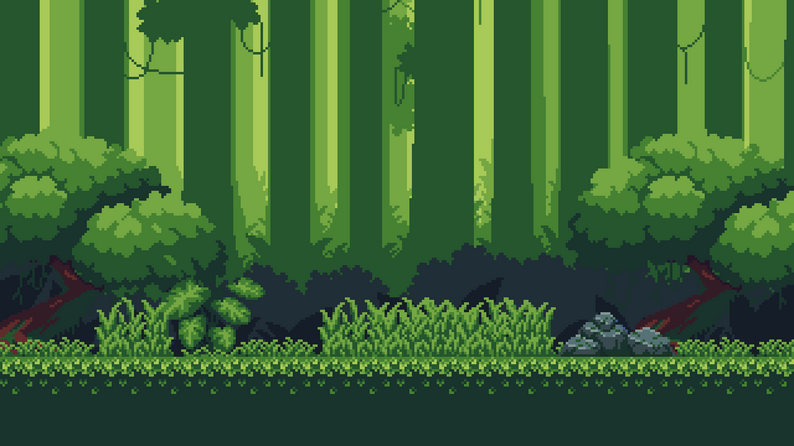 [platformer Free Asset #1] - Jungle (pixelart) By Yansan