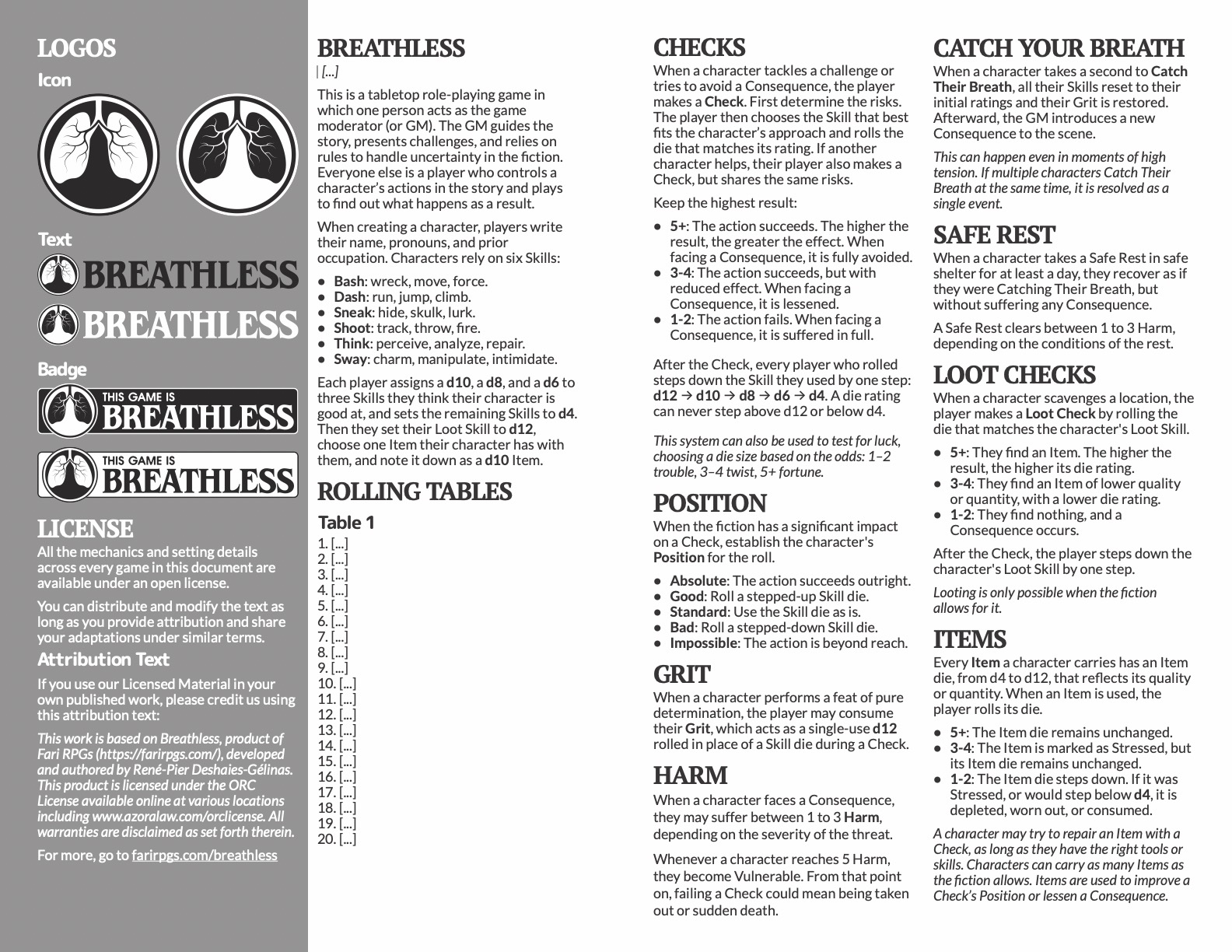 Screenshot 3 for Breathless - System Reference Document