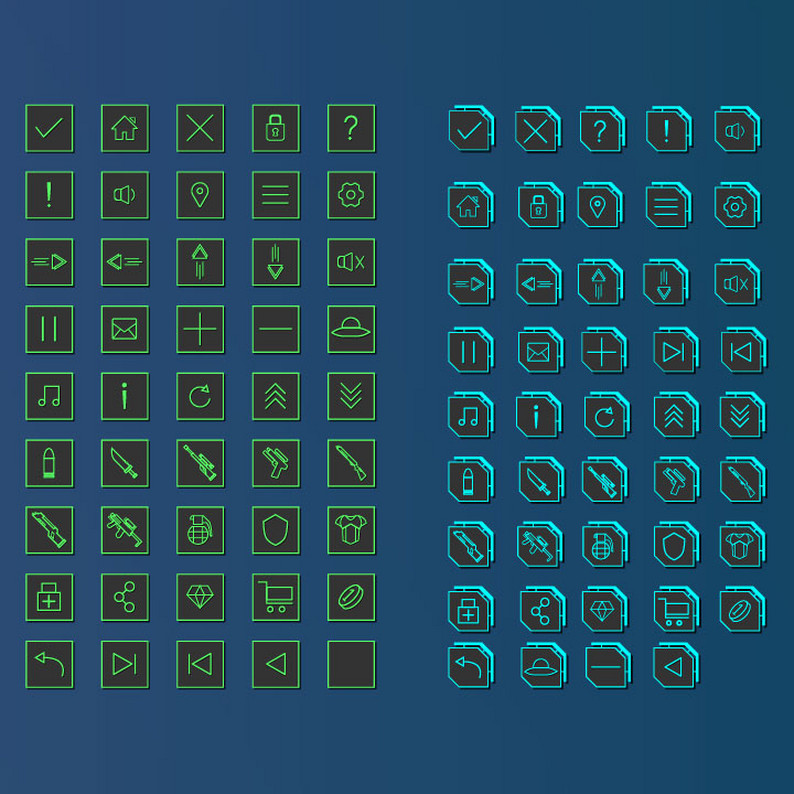 Neon Sci-Fi Interface Kit by SunGraphica