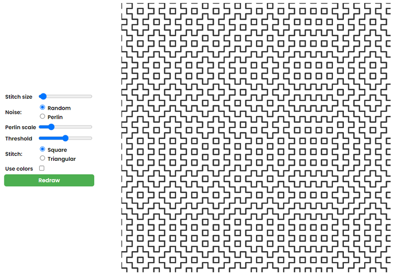Hitomezashi stitch patterns generator by program sam