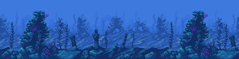 Underwater Fantasy Pixel Art Environment by ansimuz