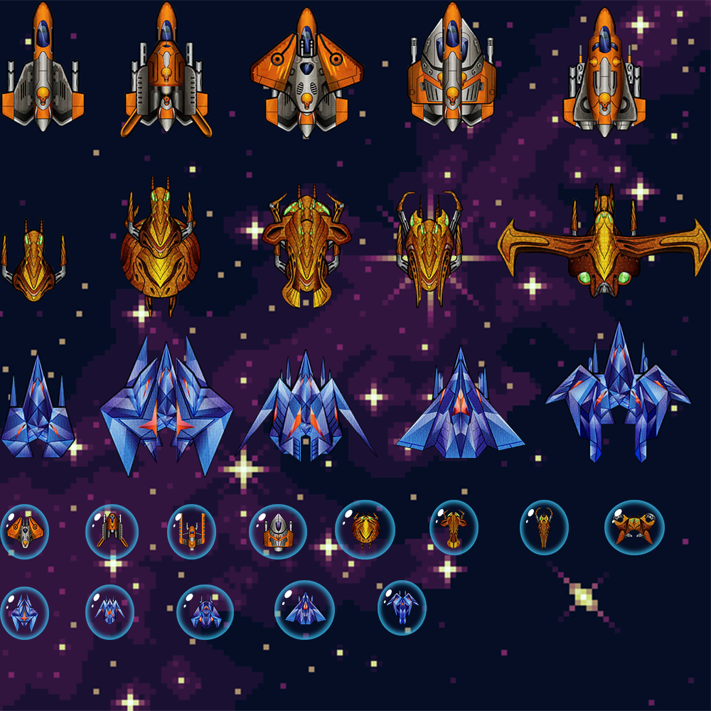 space ships with upgrades (space shooter) by storm1219