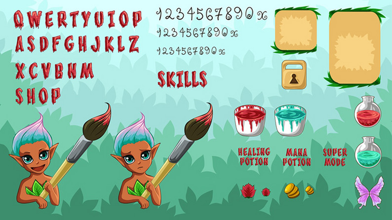 Kids GUI by Free Game Assets (GUI, Sprite, Tilesets)