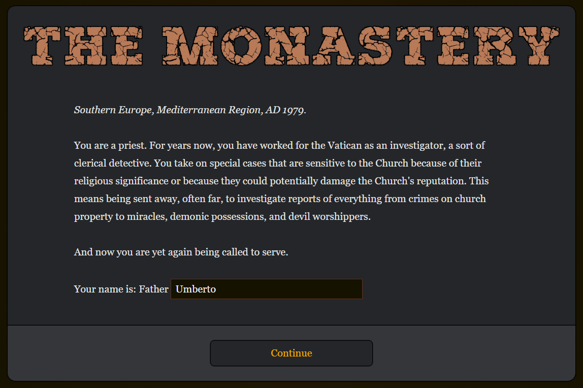 The Monastery v0.2 demo screenshot 1