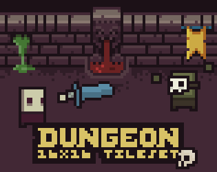 16x16 Dungeon Tileset by 0x72