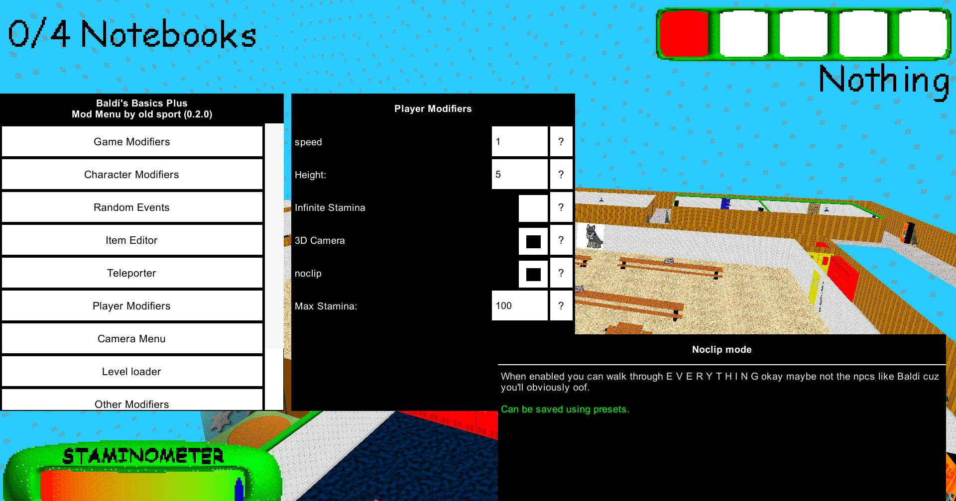 Mod  Baldi's Basics Classic Remastered - Mod Menu 