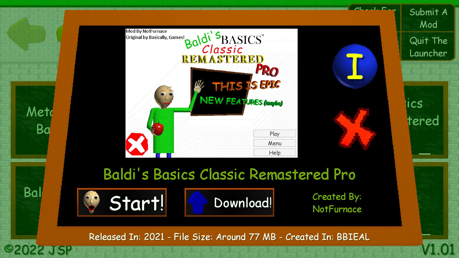 Baldi's Basics Classic MOD APK v1.4.4 (NoClip, Unlimited Items