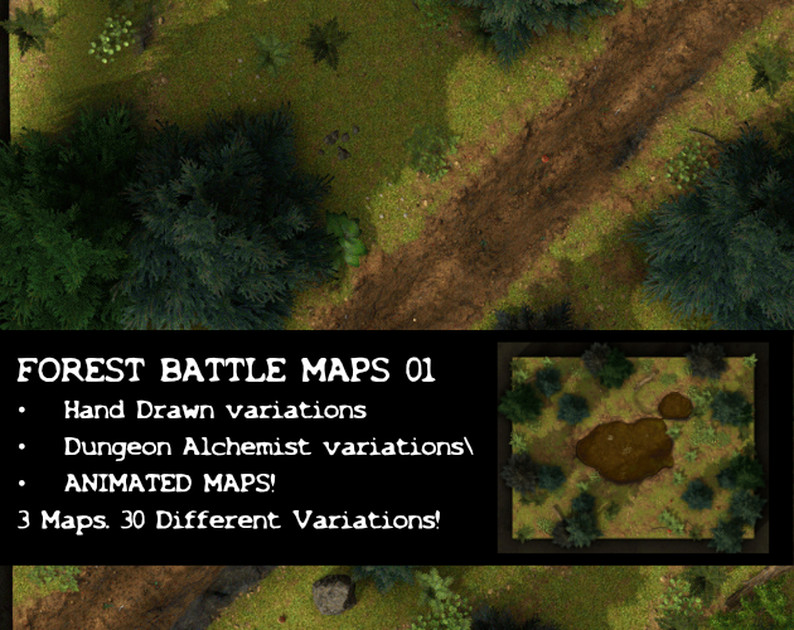 Store Map Pf2e Battle Maps: Forests for PF2E & other TTRPGs by BasiliskOnline
