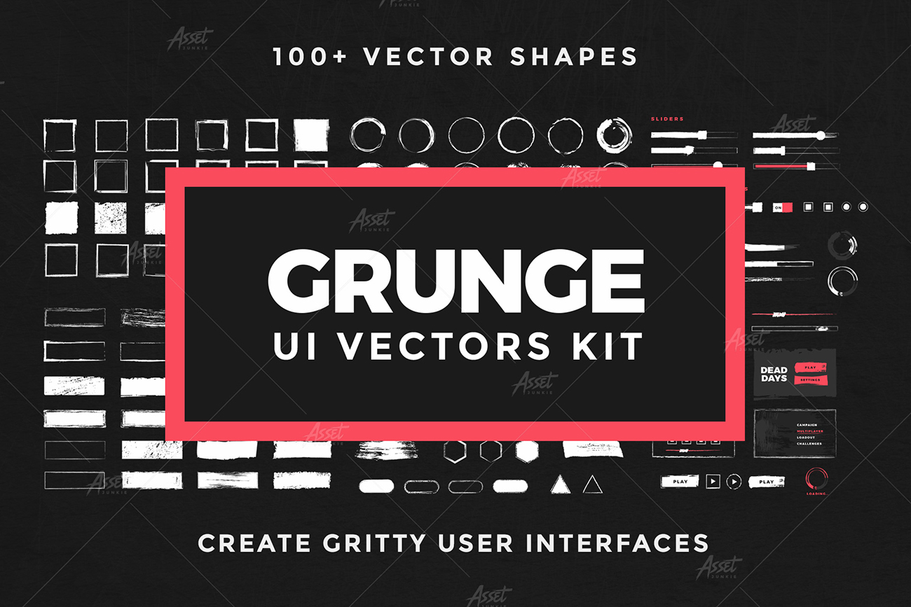 Grunge Ui Vectors Kit By Vitalzigns