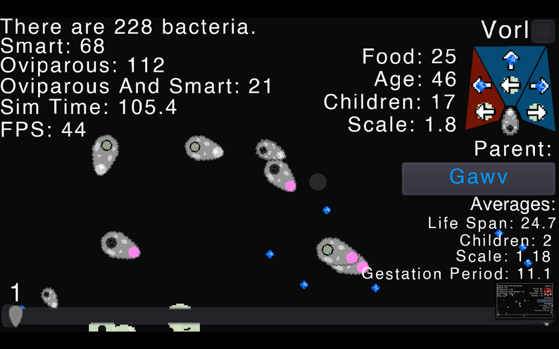 Bacteria Simulation (V 1.12.0) by Tessimal