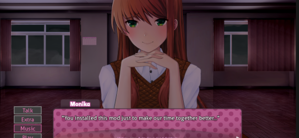 What are the two new games you can play with Monika in Monika's