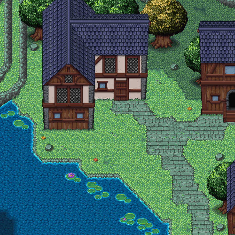 Top down RPG Terrains and Buildings tilesets by AU_pixel