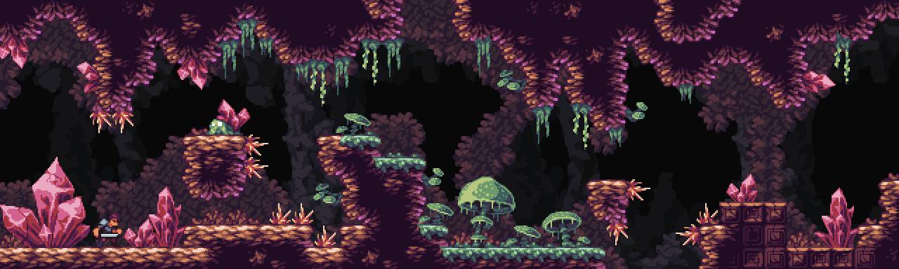 Pixel Art Cave Back Gif - thegameassetsmine