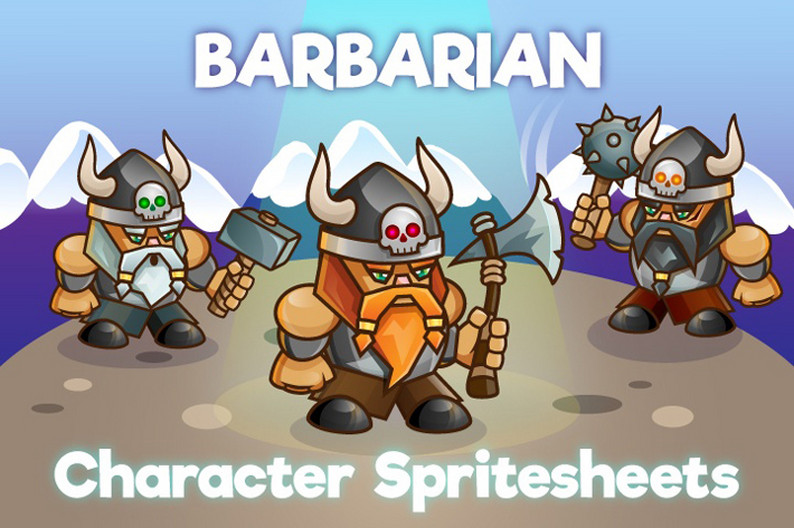 Barbarian 2 d character Asset.