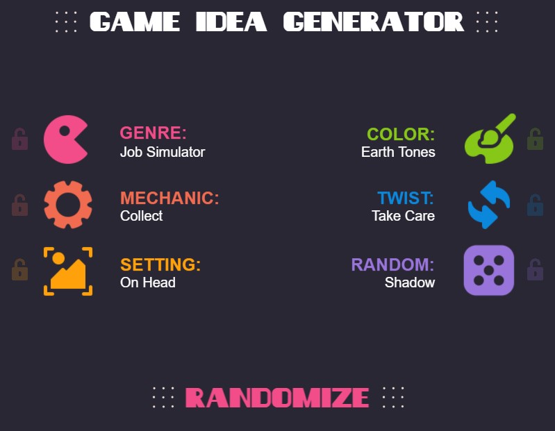 Game Idea Generator by monochroma380 for The Tool 2 - itch.io