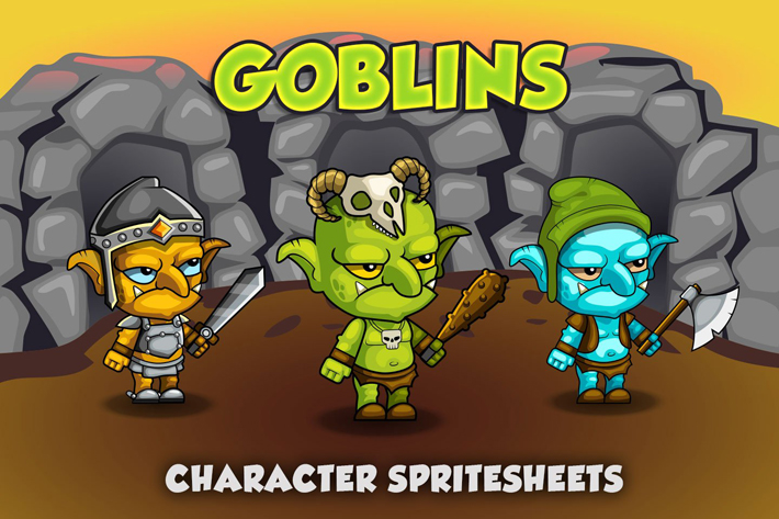 Goblin 2D Game Character Sprite Sheet by Free Game Assets (GUI, Sprite ...