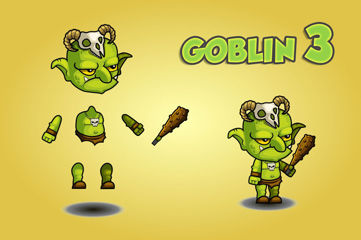 Goblin 2D Game Character Sprite Sheet by Free Game Assets (GUI, Sprite