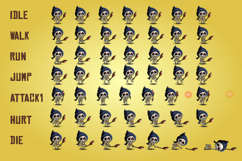 Skeletons 2D Game Character Sprite Sheet by Free Game Assets (GUI