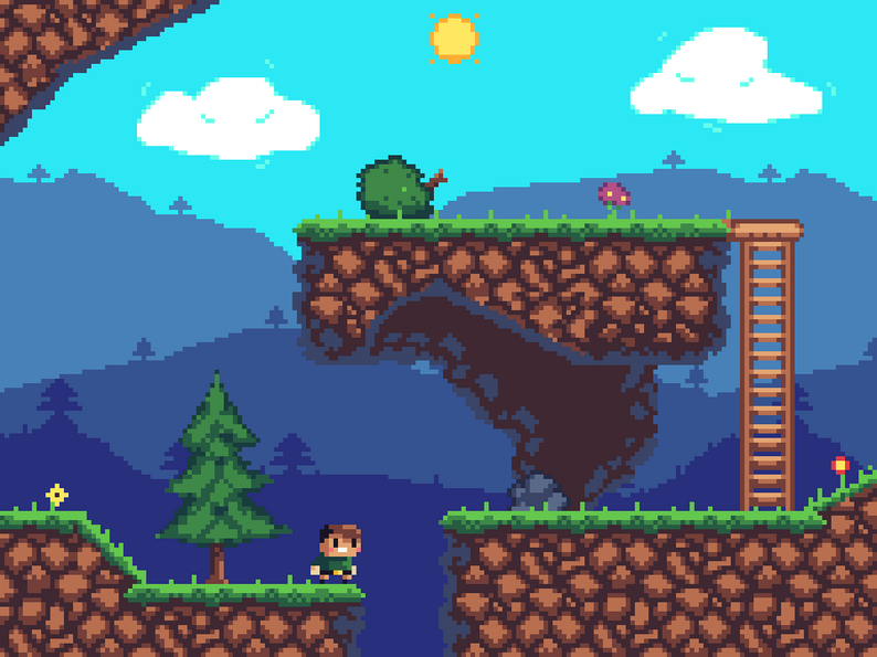 Simple Platformer Pixel Assets by FisherG