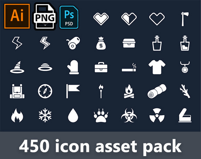 Flat Game user interface asset pack by SunGraphica