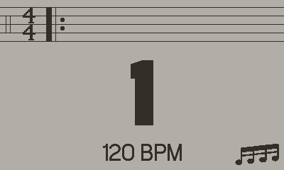 The metronome in 4/4 time, with a sixteenth note subdivision.