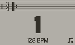 The metronome in 3/4 time, with an eighth note subdivision.