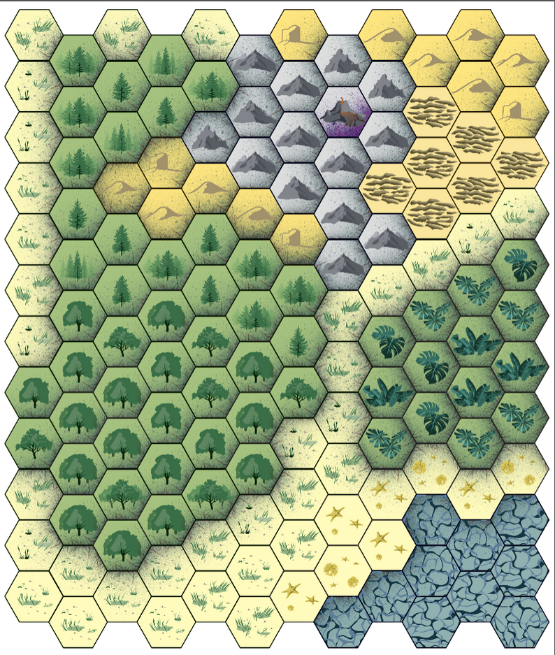 Duvelman's Hex Map Tileset by Andrew Duvall