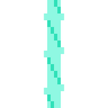 Animated pixel art of a vertical, zigzagging blue energy beam with a glowing effect