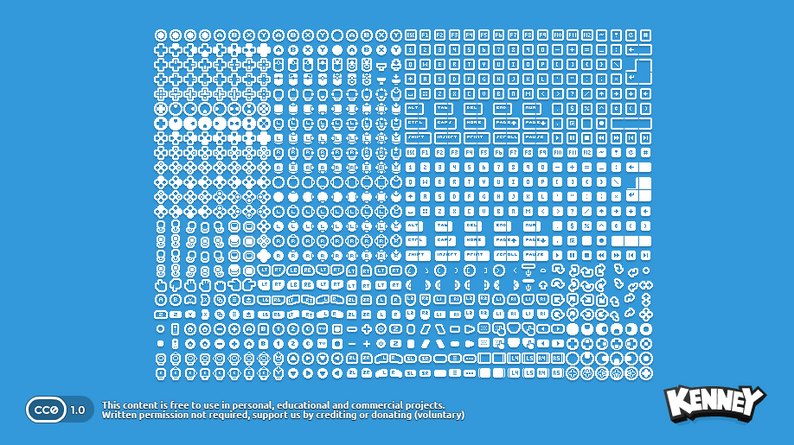1-Bit Pixel Input Prompts 16× by Kenney (Assets)
