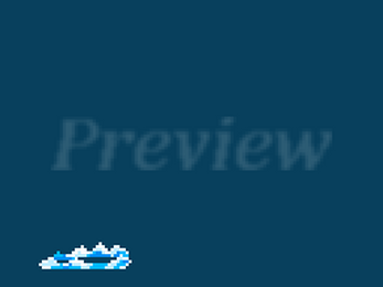 Animated pixel art of a small blue and white water spell effect on a dark blue background