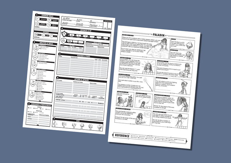 Class cheat sheets for 5e 2014 by anto icarus games