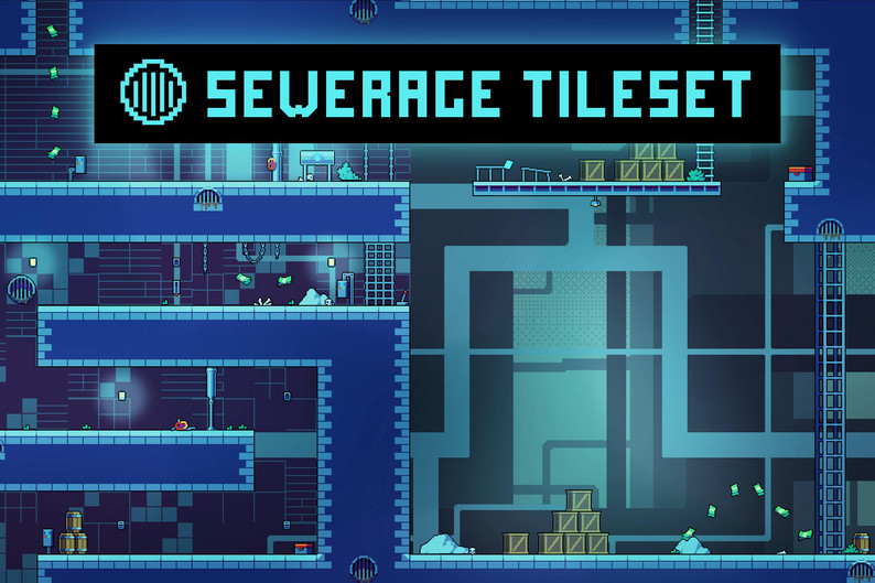 Sewerage Platformer Tileset by Free Game Assets (GUI, Sprite, Tilesets)