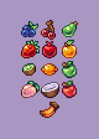 Fruits Asset (16x16) by DantePixels