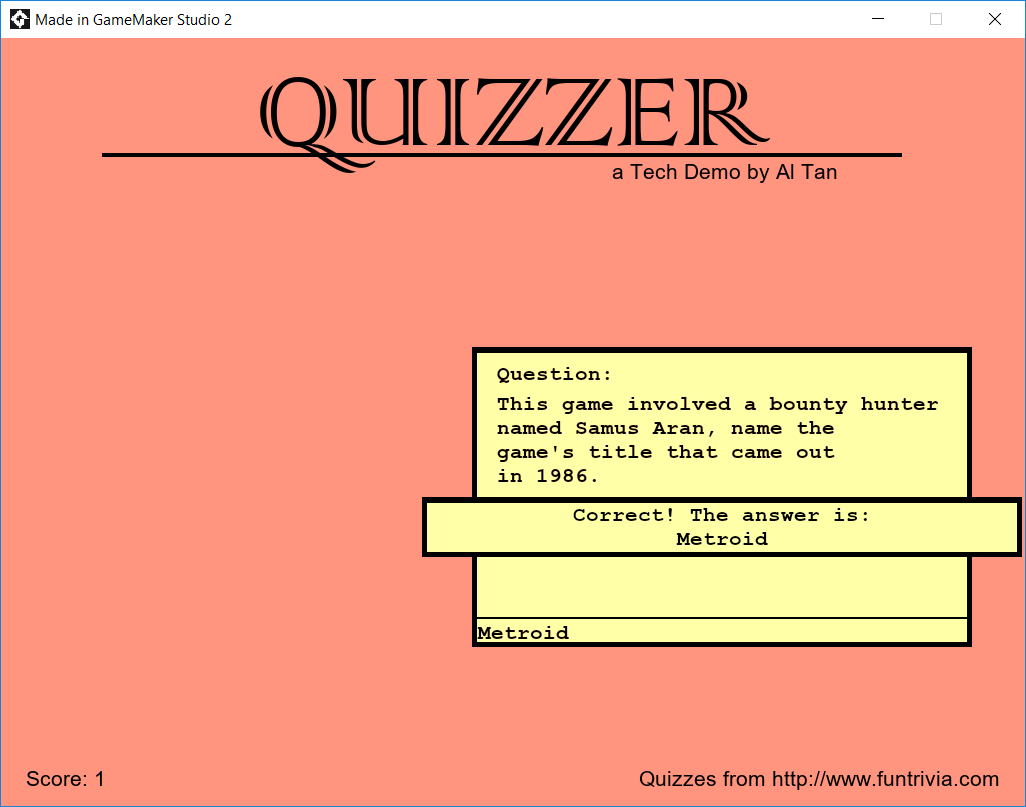 Quizzer (Tech Demo)