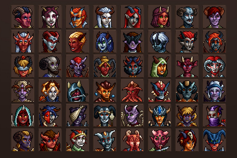 Demon Avatar 32x32 by Free Game Assets (GUI, Sprite, Tilesets)