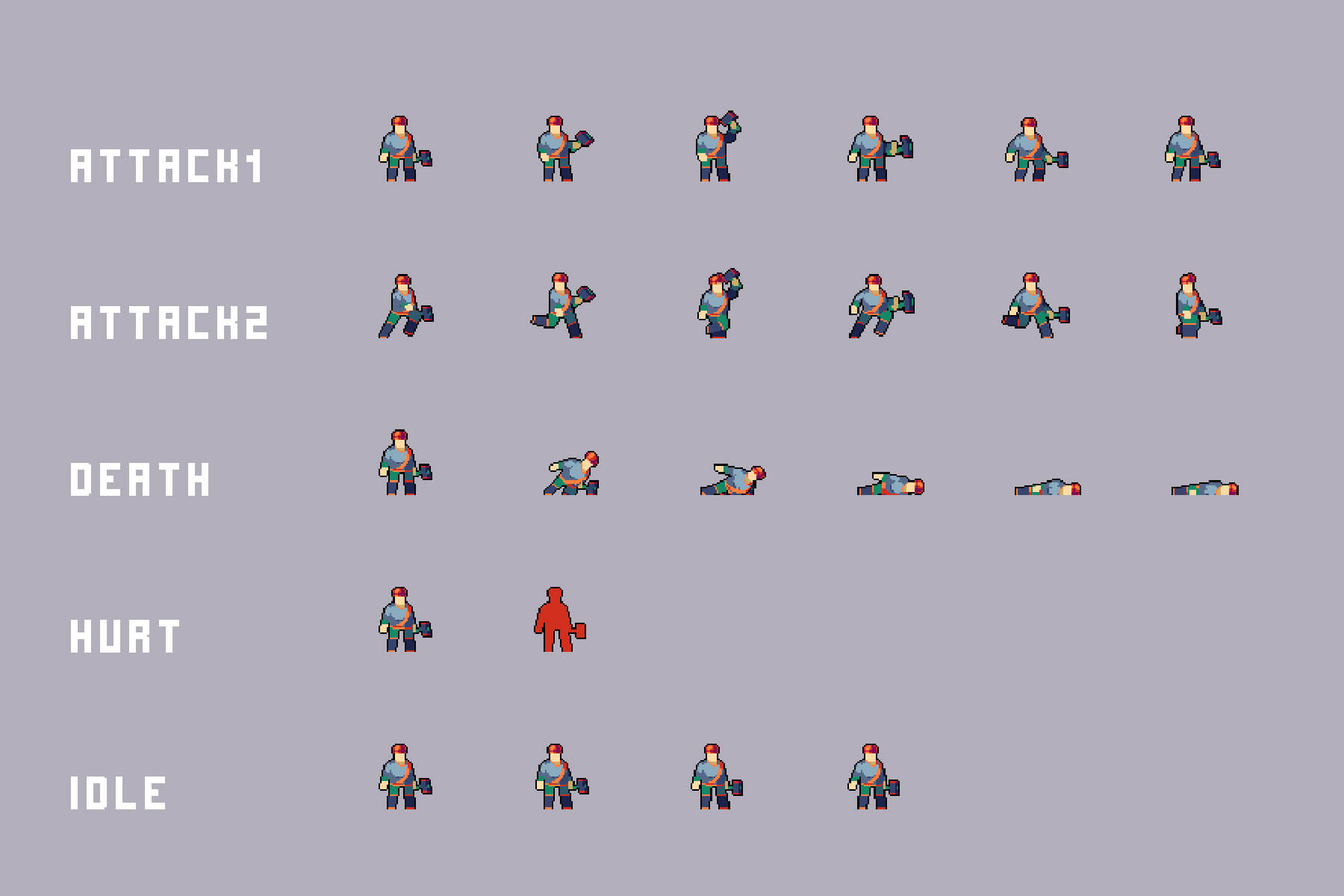 Sewerage Characters Pixel Art by Free Game Assets (GUI, Sprite, Tilesets)