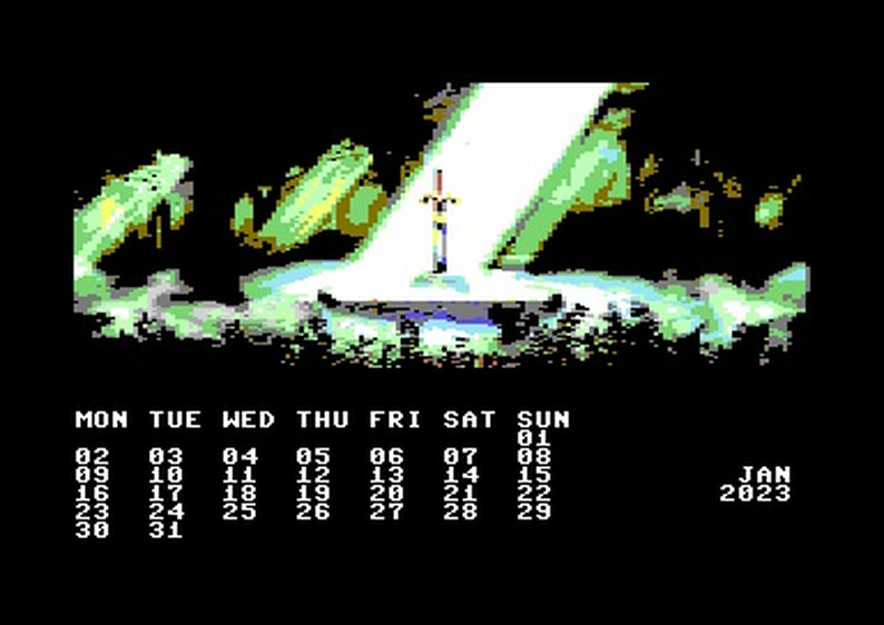 Zelda (The Legend of) 2023 C64 Calendar by Back2the8bit