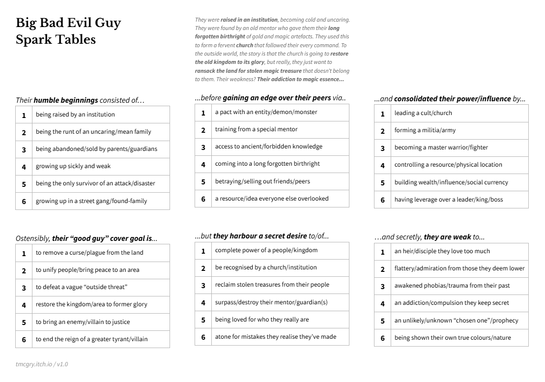 Screenshot 7 for RPG "6 by 6" Random/Spark Tables