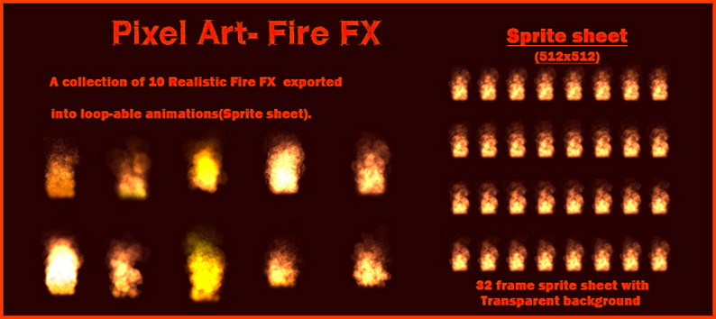 Pixel Art Fire Fx By Ashishlko11